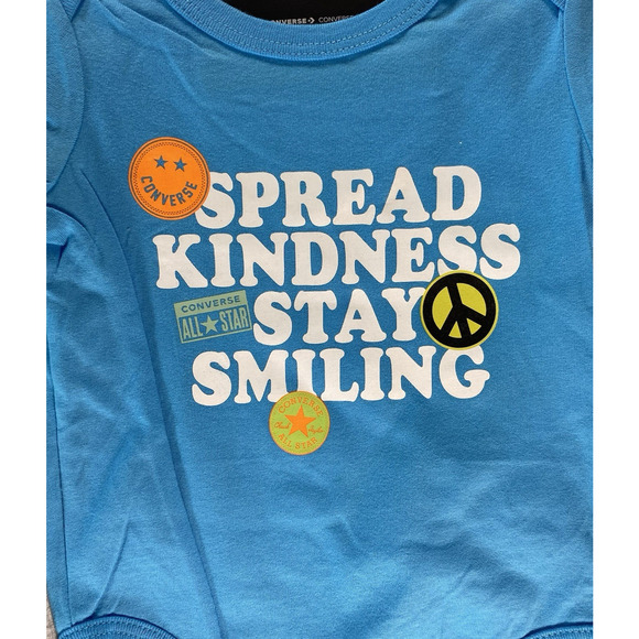 3 Pack Infant Converse Baby Bodysuits 0-6 Months Boy or Girl One Piece NEW - Picture 4 of 6